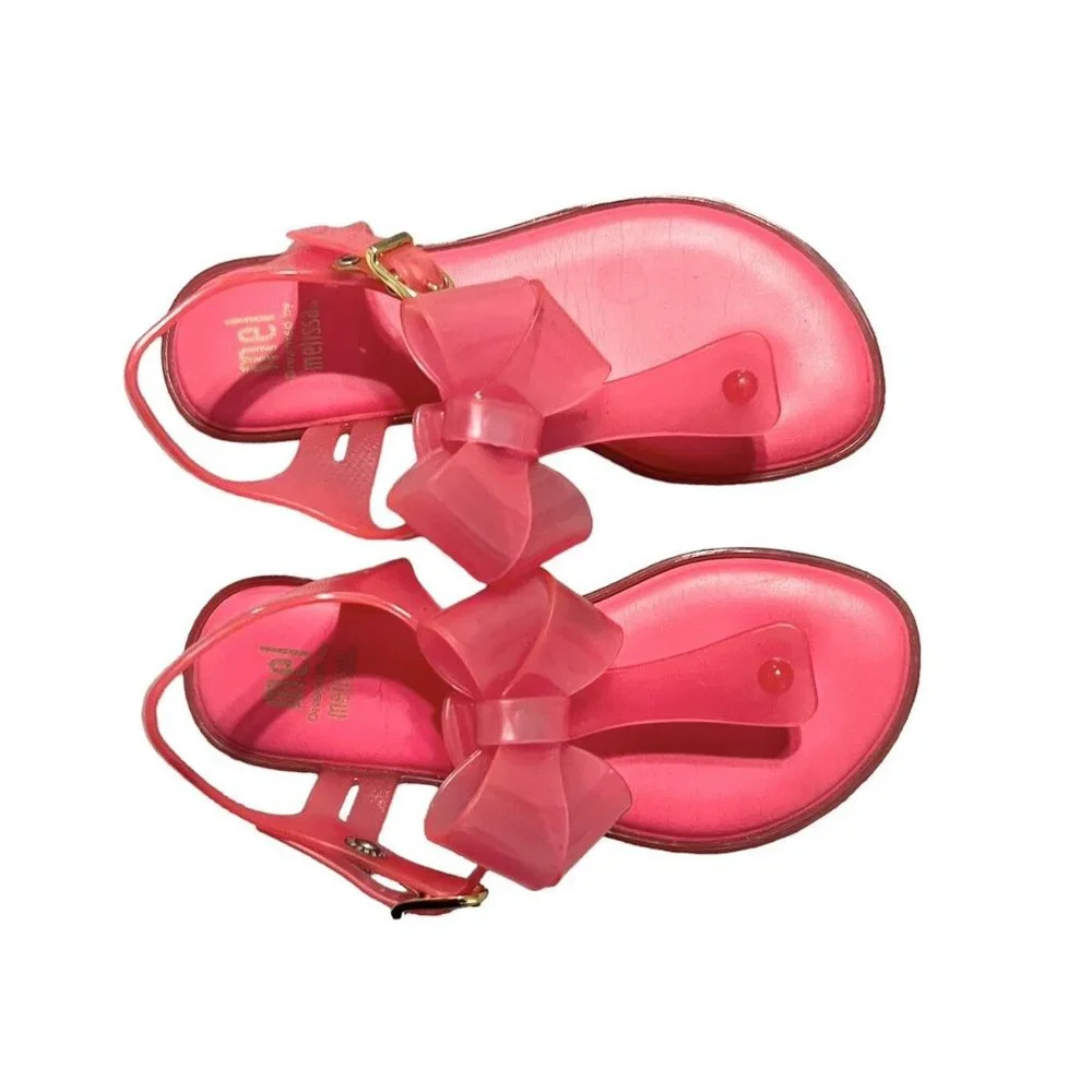 Mel By Melissa Sz 11 Pink Bow Solar Sandals